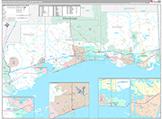 Gulfport-Biloxi-Pascagoula Metro Area Wall Map Premium Style